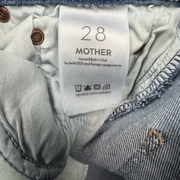 MOTHER Women's High Rise Jeans - Light Blue Straight-leg Size 28x28 Denim Jeans - Picture 3 of 11